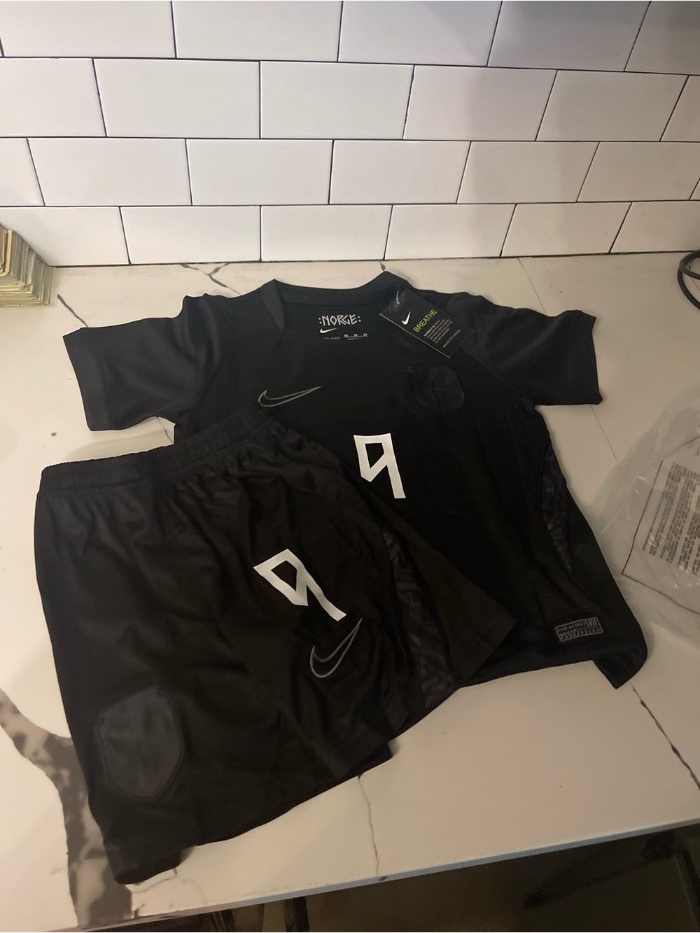 Youth Erling Braut Haaland Jersey And Short Set Size 20.